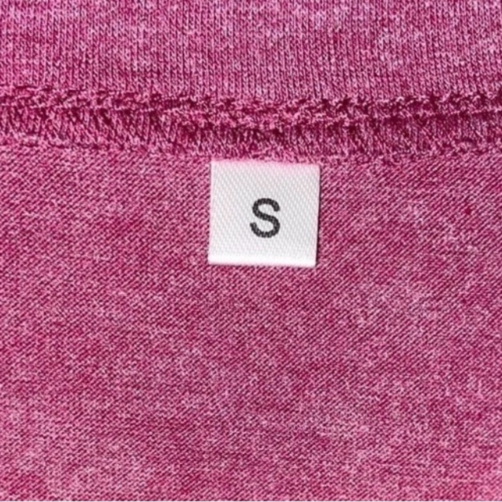 Burgundy Ruched Side V-Neck Tee Short Sleeve Stretch Top Size Small Basic Shirt - Picture 6 of 7